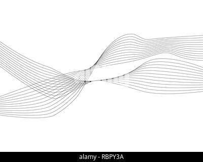 Wavy lines, wave stripe. Vector illustration. Stylized line art background. Stock Vector