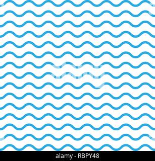 Wavy line seamless pattern. Vector illustration. Blue Stock Vector