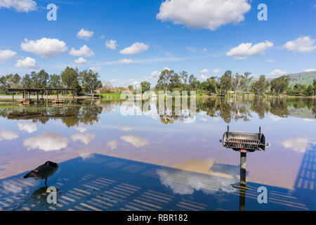 Flooded meadow, Cunningham Lake, San Jose, south San Francisco bay, California Stock Photo