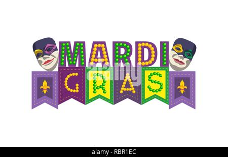 Mardi Gras celebration headline. Stock Vector