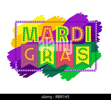 Mardi Gras celebration headline. Stock Vector
