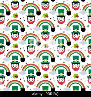 St Patrick's day seamless pattern. Stock Vector