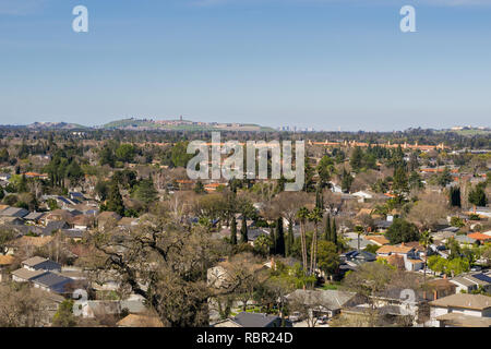 View towards Communications Hill and downtown San Jose from Santa Teresa Park, San Francisco bay area, California Stock Photo