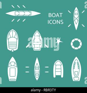 Boat icons set. Stock Vector