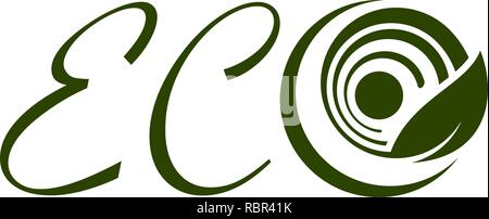 Eco logo with leaf Stock Vector