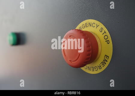 emergency stop button Stock Photo