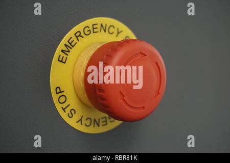 emergency stop button Stock Photo