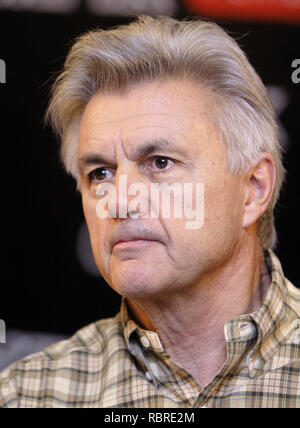 Warsaw, Mazovia / Poland - 2006/09/10: John Winslow Irving - American writer, literate, novelist and screenplay writer in a press meeting with media Stock Photo