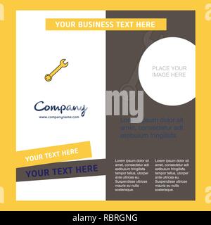 Wrench Company Brochure Template. Vector Busienss Template Stock Vector