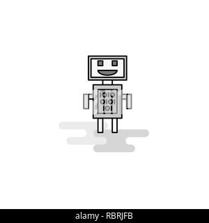 Robots Web Icon. Flat Line Filled Gray Icon Vector Stock Vector