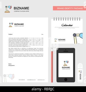 Table lamp  Business Letterhead, Calendar 2019 and Mobile app design vector template Stock Vector