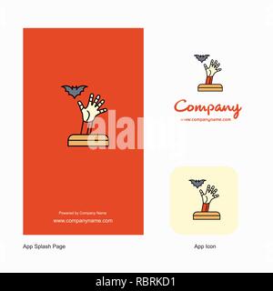 Ghost hand Company Logo App Icon and Splash Page Design. Creative Business App Design Elements Stock Vector