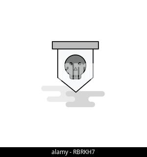 Skull flag Web Icon. Flat Line Filled Gray Icon Vector Stock Vector