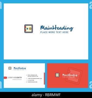 Locker Logo design with Tagline & Front and Back Busienss Card Template. Vector Creative Design Stock Vector