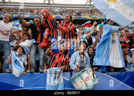 FIFA World Cup Stadium, Gelsenkirchen Germany ,16.6..2006 FIFA World Cup Germany 2006 Argentina vs Serbia and Montenegro 6:0 --- Fans Argentina Stock Photo