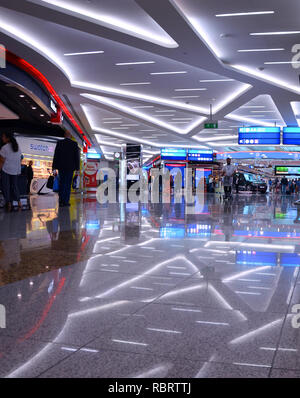 Dubai Airport, UAE - October 8th, 2017: Modern architecture inside of Dubai airport Stock Photo