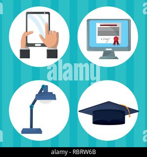 global distance education Stock Vector