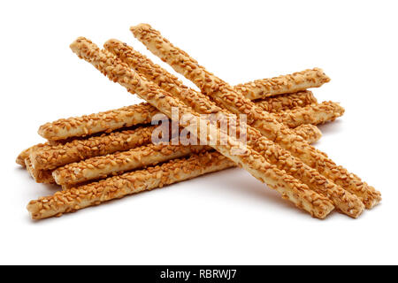 Sesame stick crackers isolated on white background Stock Photo