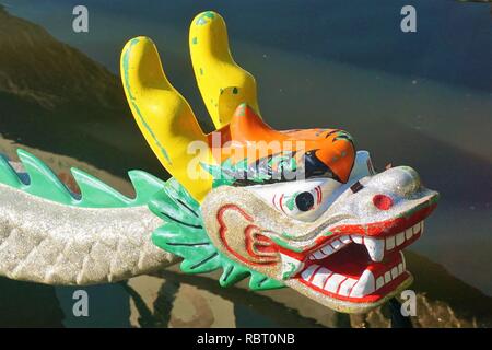 Dragon on the bow of a Chinese dragon boat