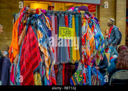 SANTIAGO, CHILE - OCTOBER 16, 2018: Outdoor view of street store selling clothes in the streets of Santiago, Chile Stock Photo