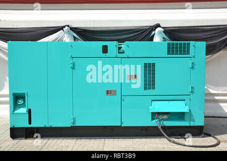 Mobile diesel generator for emergency electric power use for outdoor Stock Photo