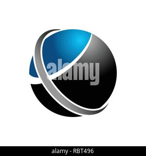 Blue Way Globe Network Vector Symbol Graphic Logo Design Template Stock Vector