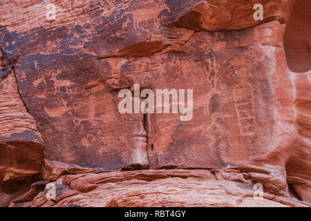 Petroglyphs Valley of Fire, Overton, Nevada Stock Photo