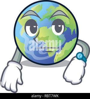 Waiting earth isolated with in the cartoons Stock Vector