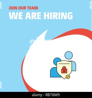 Join Our Team. Busienss Company Protected chat We Are Hiring Poster Callout Design. Vector background Stock Vector