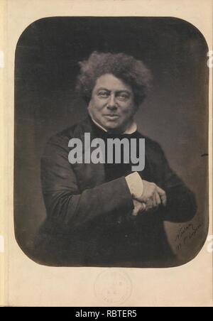 -Album Containing Photographs, Engravings, Drawings, and Publications Pertaining to Alexandre Dumas- Stock Photo