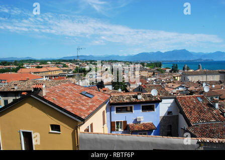 Desenzano del Garda, view of tiled roofs, Stock Photo