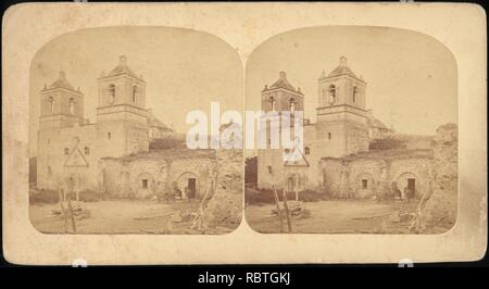 -Group of 4 Stereograph Views of California Missions- Stock Photo