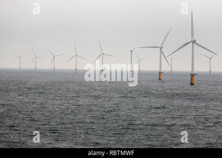 offshore wind power in the North Sea, Netherland Stock Photo