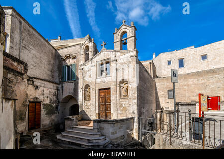 The small Church of San Biagio in the city of Matera, Italy Stock Photo