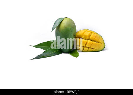 Fresh mango photos in a white studio background Stock Photo