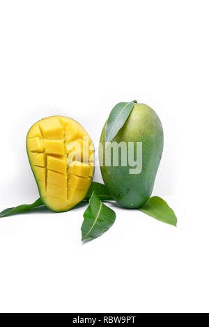 Fresh mango photos in a white studio background Stock Photo