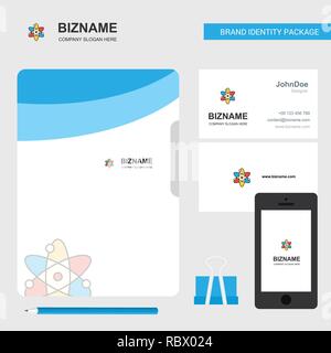 Nuclear Business Logo, File Cover Visiting Card and Mobile App Design. Vector Illustration Stock Vector