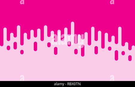 Pink background with rounded lines in flat design. Vector illustration. Abstract geometric background Stock Vector