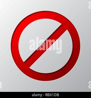 Paper art of the red STOP sign isolated. Vector illustration. STOP sign is cut from paper. Stock Vector