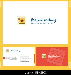 Locker Logo design with Tagline & Front and Back Busienss Card Template. Vector Creative Design Stock Vector