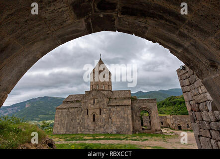 Tatev Monastery through archway, Armenia Stock Photo