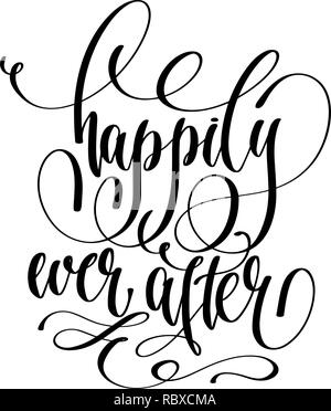 happily ever after - hand lettering  Stock Vector