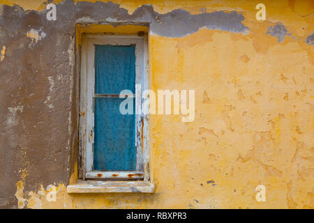 Window in an old building, Lixouri, Kefalonia, Greece. Stock Photo