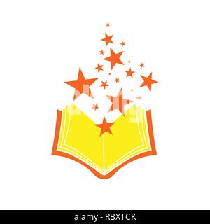 Magical Wizard Book Vector Symbol Graphic Logo Design Template Stock Vector