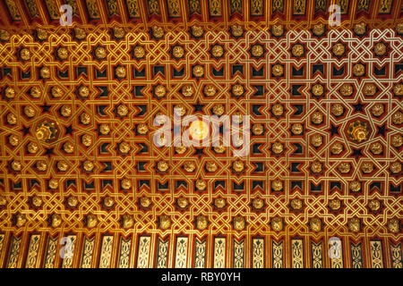 Segovia, Spain - April 26, 2008: The incredible hand-carved ceiling in the Hall of the Galley. Alcazar de Segovia, Castilla y Leon, Spain Stock Photo