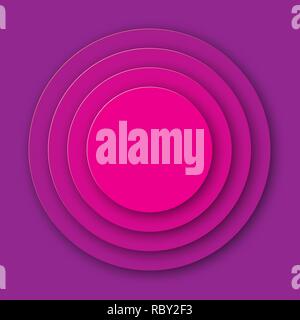 Purple paper art circle background with layers. Vector illustration. Creative paper cut background Stock Vector