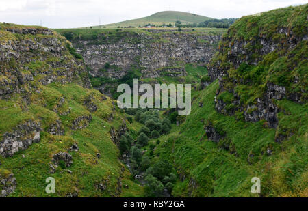 Forest river landscape. River passing through a narrow gorge. Rocky River flowing through canyon. Armenia Stock Photo