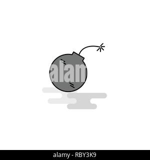 Bomb  Web Icon. Flat Line Filled Gray Icon Vector Stock Vector