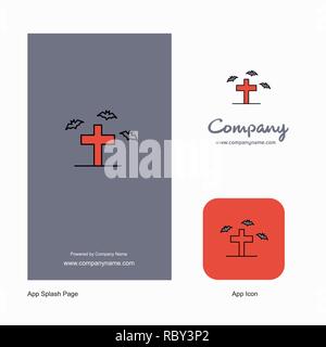 Grave Company Logo App Icon and Splash Page Design. Creative Business App Design Elements Stock Vector