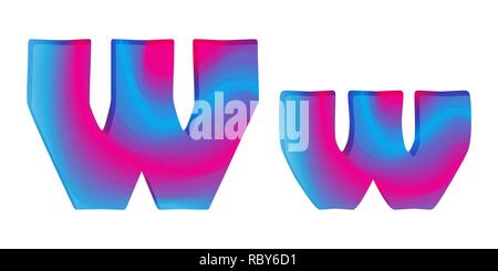 Abstract colorful letter W. Vector illustration. Creative letter W isolated. Stock Vector